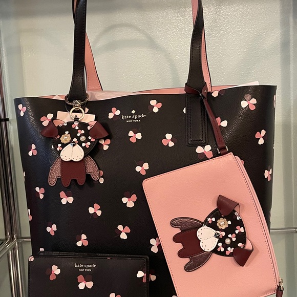 Kate Spade floral “doggie” bundle (6) Tote satchel floral - Picture 2 of 15